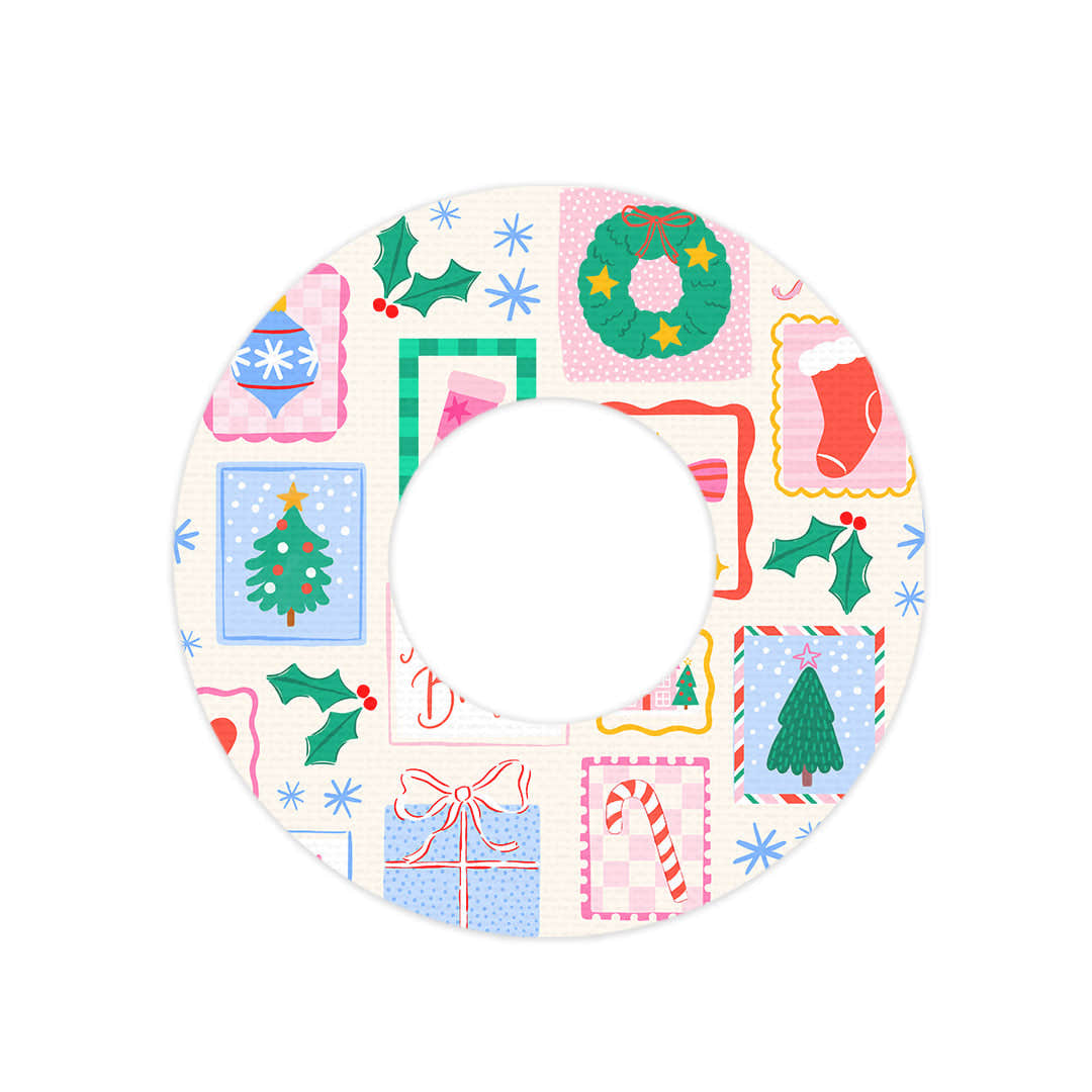 Holiday Greetings Freestyle Libre 2 Patch Tape - Pump Peelz Holiday Greetings Freestyle Libre 2 Patch Tape - Pump Peelz