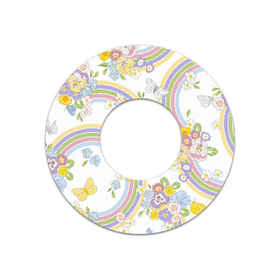 Rainbow Blooms Freestyle Libre 2 Patch Tape - Pump Peelz Rainbow Blooms Freestyle Libre 2 Patch Tape - Pump Peelz