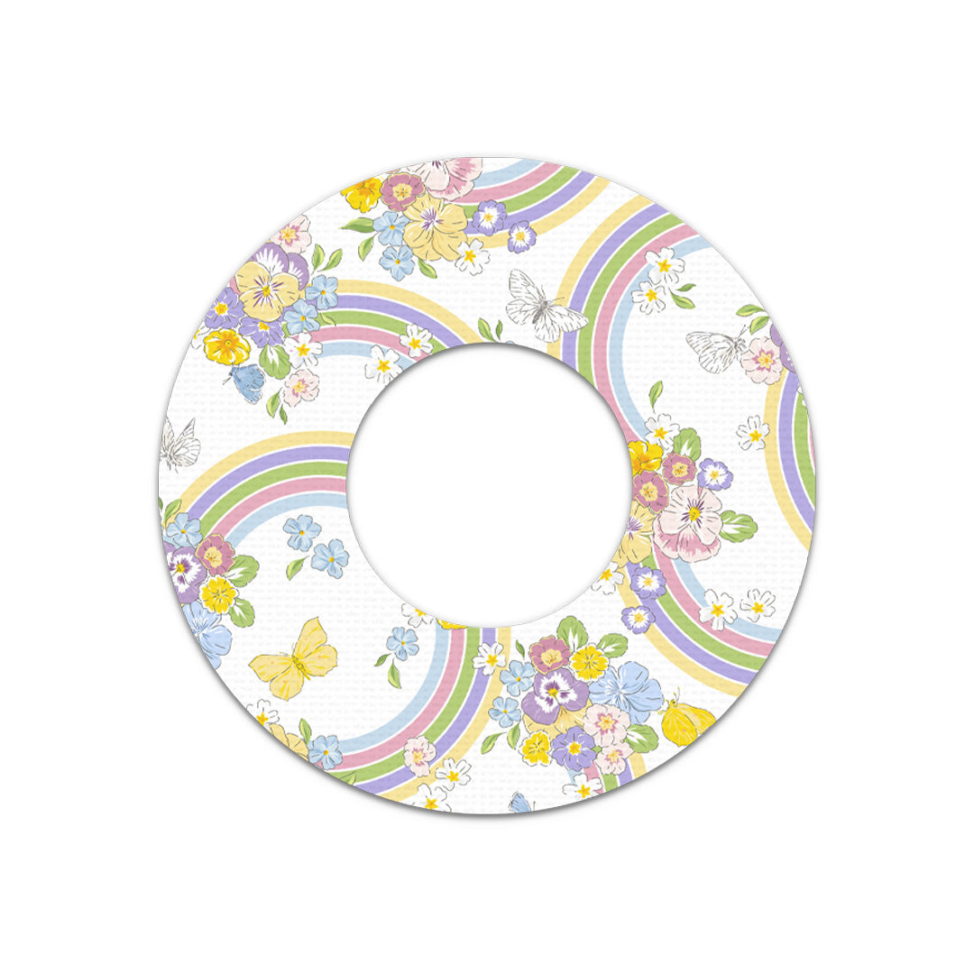 Rainbow Blooms Freestyle Libre 2 Patch Tape - Pump Peelz Rainbow Blooms Freestyle Libre 2 Patch Tape - Pump Peelz