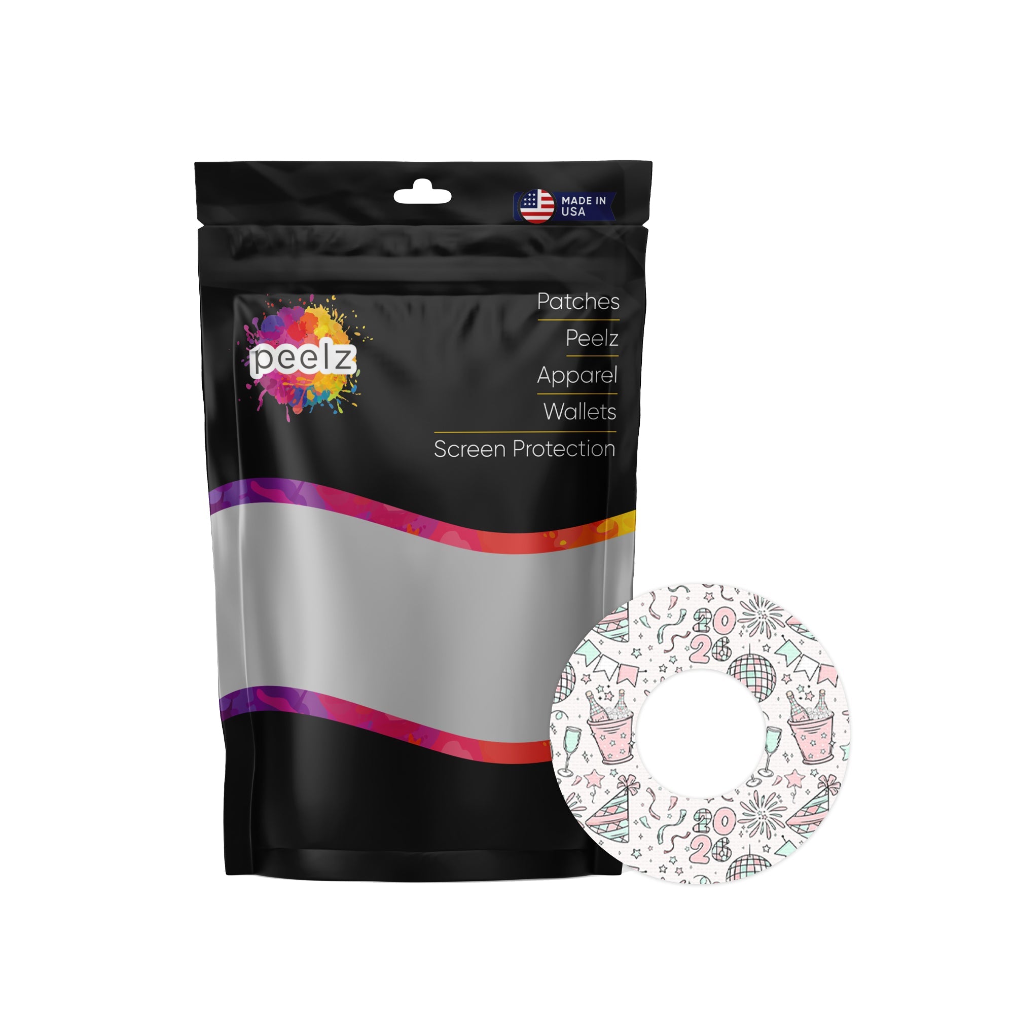 Cheers to '26 Freestyle Libre 2 Patch Tape - Pump Peelz Cheers to '26 Freestyle Libre 2 Patch Tape - Pump Peelz