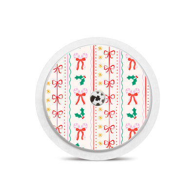 Holly Jolly Ribbon Freestyle Libre 2 Sticker - Pump Peelz Holly Jolly Ribbon Freestyle Libre 2 Sticker - Pump Peelz