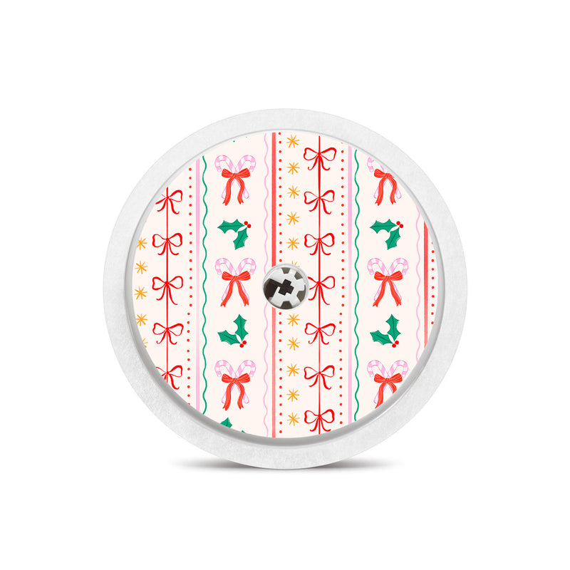 Holly Jolly Ribbon Freestyle Libre 2 Sticker - Pump Peelz Holly Jolly Ribbon Freestyle Libre 2 Sticker - Pump Peelz