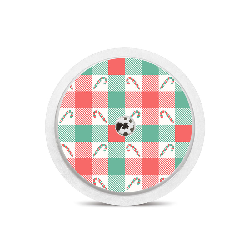 Peppermint Plaid Freestyle Libre 2 Sticker - Pump Peelz Peppermint Plaid Freestyle Libre 2 Sticker - Pump Peelz
