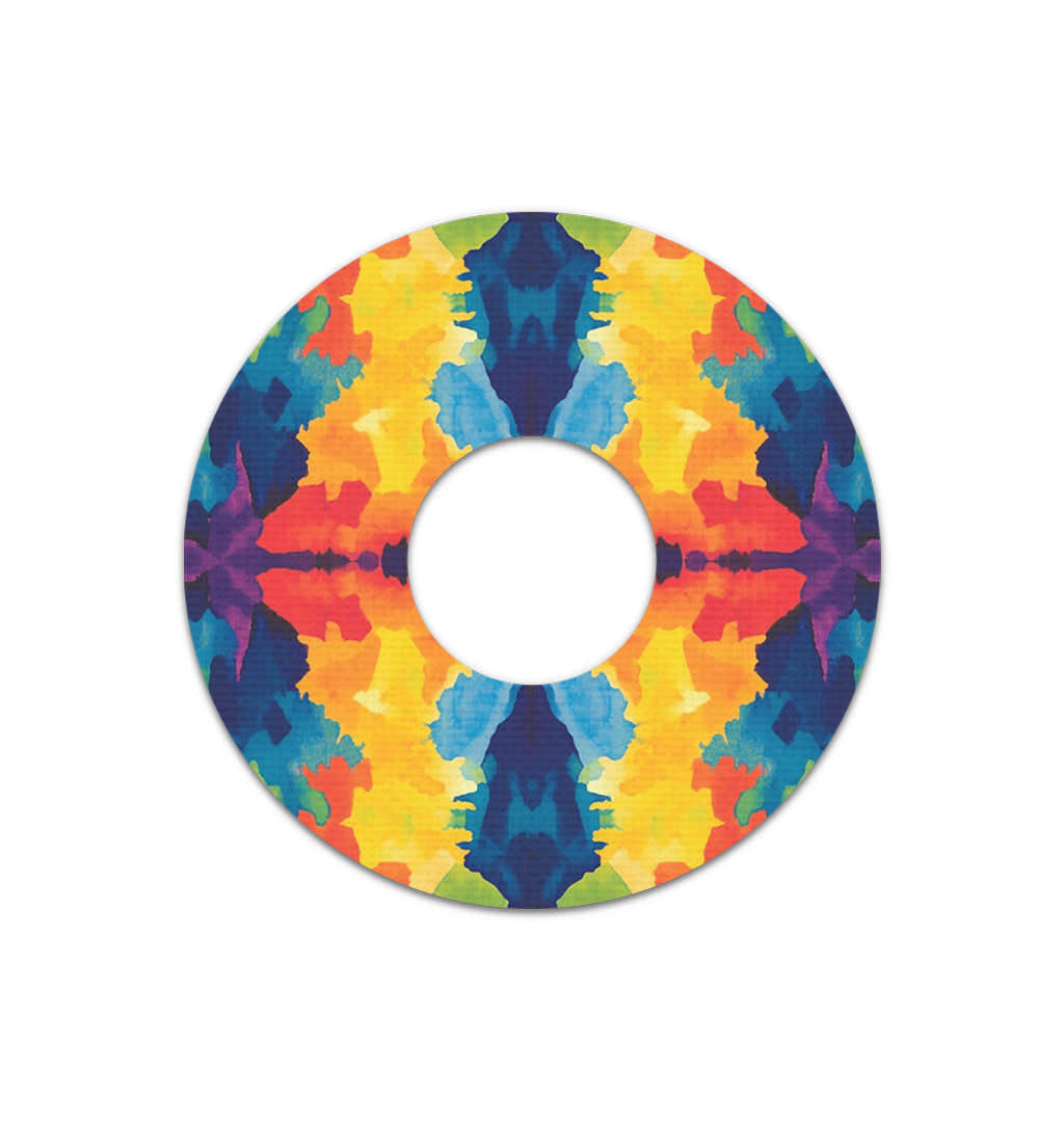 Bright Tie Dye FreeStyle Libre 3 Plus & Lingo Patch Tape - Pump Peelz Bright Tie Dye FreeStyle Libre 3 Plus & Lingo Patch Tape - Pump Peelz