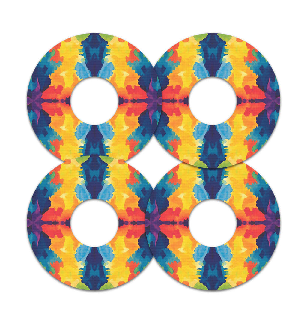 Bright Tie Dye FreeStyle Libre 3 Plus & Lingo Patch Tape - Pump Peelz Bright Tie Dye FreeStyle Libre 3 Plus & Lingo Patch Tape - Pump Peelz