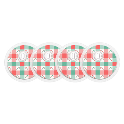 Peppermint Plaid FreeStyle Libre 3 Plus & Lingo Sensor Sticker - Pump Peelz Peppermint Plaid FreeStyle Libre 3 Plus & Lingo Sensor Sticker - Pump Peelz