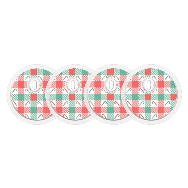 Peppermint Plaid FreeStyle Libre 3 Plus & Lingo Sensor Sticker - Pump Peelz Peppermint Plaid FreeStyle Libre 3 Plus & Lingo Sensor Sticker - Pump Peelz