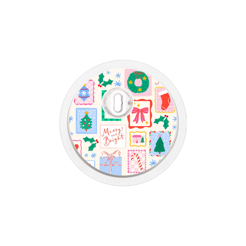 Holiday Greetings FreeStyle Libre 3 Plus & Lingo Sensor Sticker - Pump Peelz Holiday Greetings FreeStyle Libre 3 Plus & Lingo Sensor Sticker - Pump Peelz