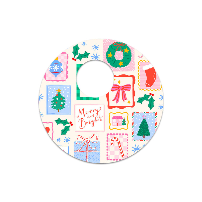 Holiday Greetings FreeStyle Libre 3 Plus & Lingo Sensor Sticker - Pump Peelz Holiday Greetings FreeStyle Libre 3 Plus & Lingo Sensor Sticker - Pump Peelz