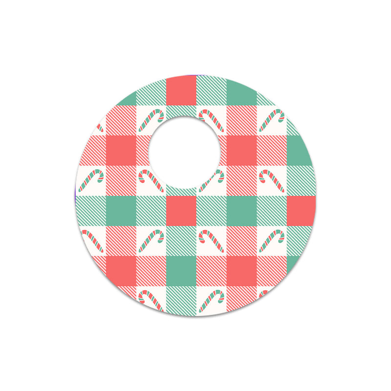 Peppermint Plaid FreeStyle Libre 3 Plus & Lingo Sensor Sticker - Pump Peelz Peppermint Plaid FreeStyle Libre 3 Plus & Lingo Sensor Sticker - Pump Peelz