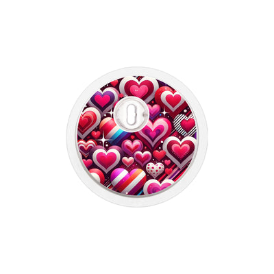 Sparkly Hearts Sticker Designed for the FreeStyle Libre 3 Plus & Lingo Sensor Sparkly Hearts Sticker Designed for the FreeStyle Libre 3 Plus & Lingo Sensor
