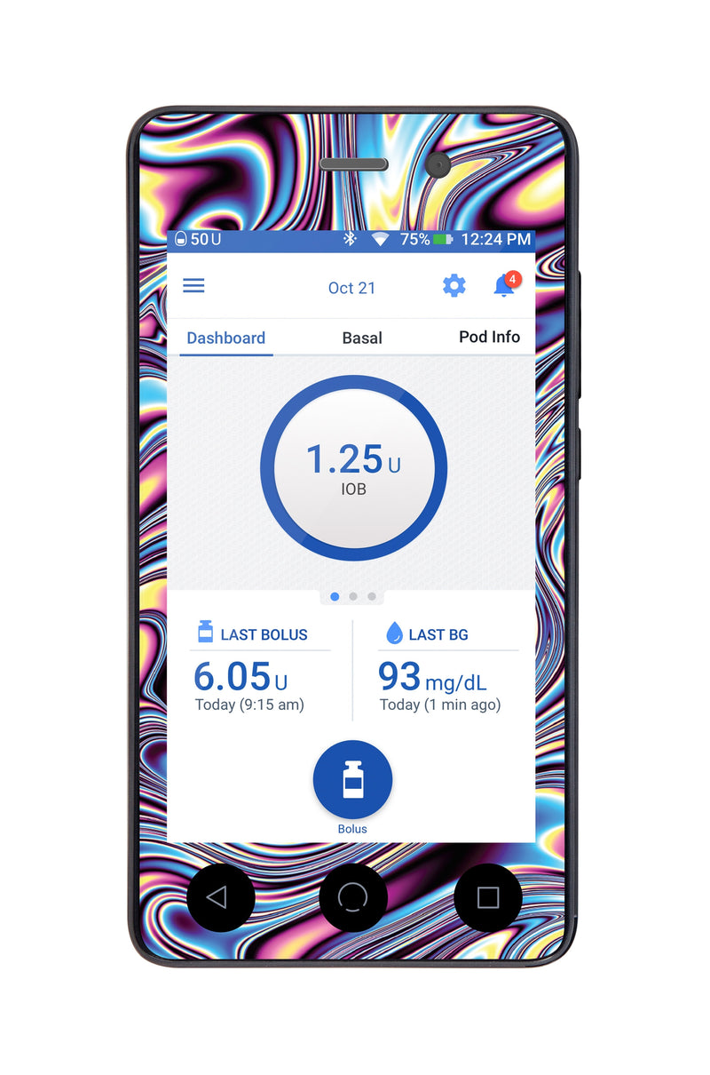 Liquid Metal Sticker for Omnipod DASH® PDM – Pump Peelz Liquid Metal Sticker for Omnipod DASH® PDM – Pump Peelz