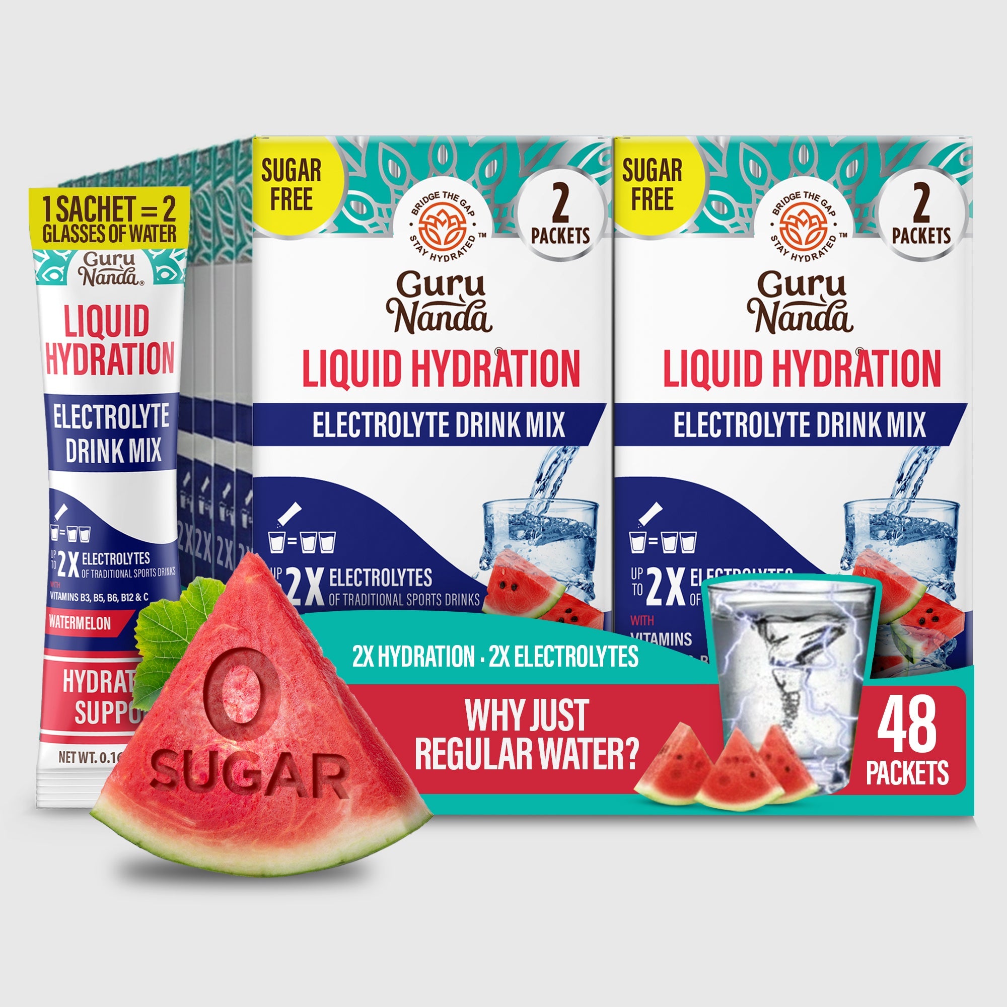 Liquid Hydration Electrolyte Drink Mix, Watermelon - 48 Count Liquid Hydration Electrolyte Drink Mix, Watermelon - 48 Count