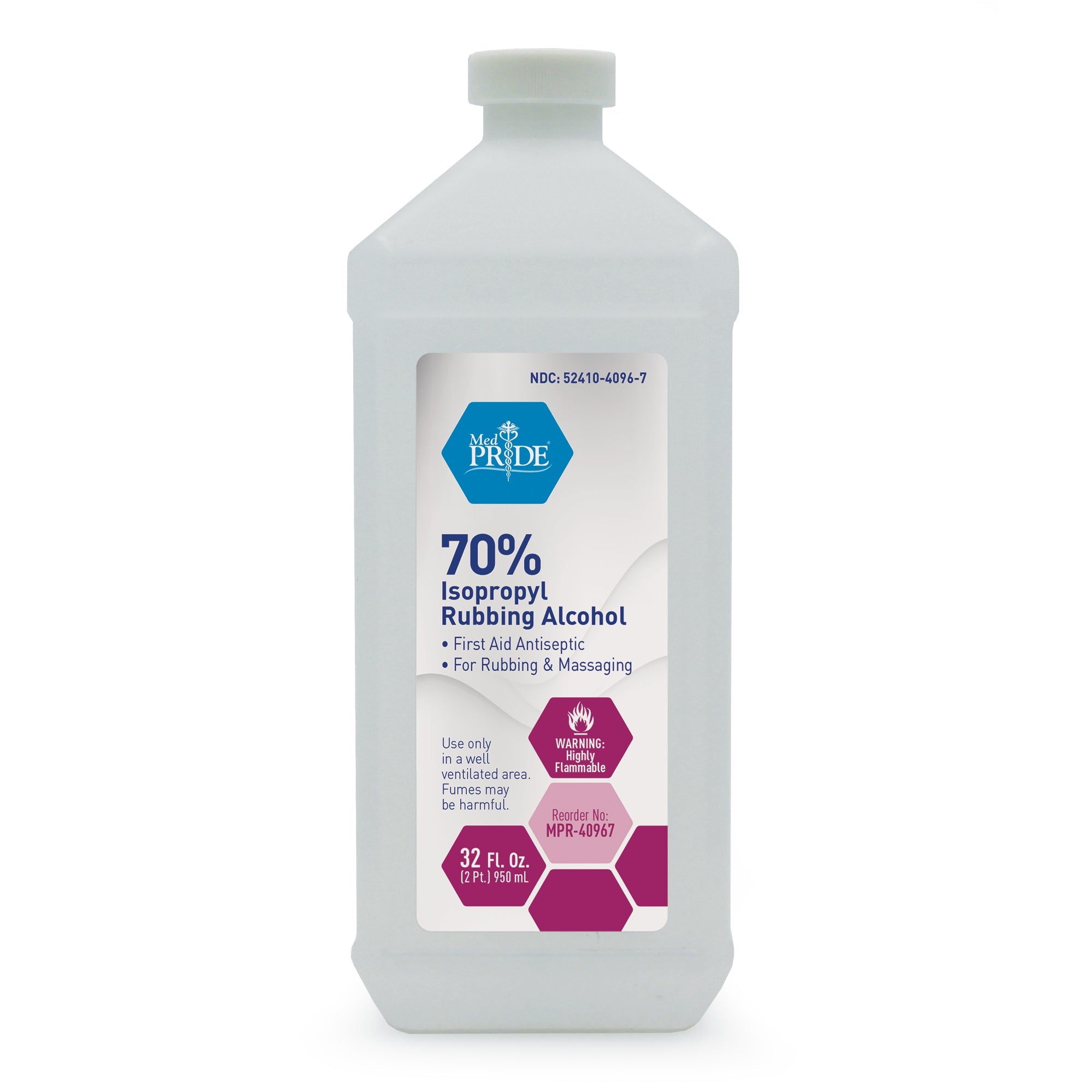 MedPride 70% Isopropyl Rubbing Alcohol - 32oz. - Case of 12 MedPride 70% Isopropyl Rubbing Alcohol - 32oz. - Case of 12