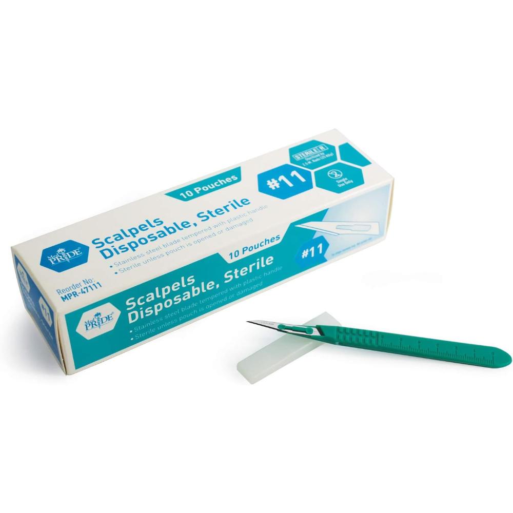 MedPride Disposable Scalpels - Stainless - Sterile - 10/BX 10/CS (100 Count) MedPride Disposable Scalpels - Stainless - Sterile - 10/BX 10/CS (100 Count)