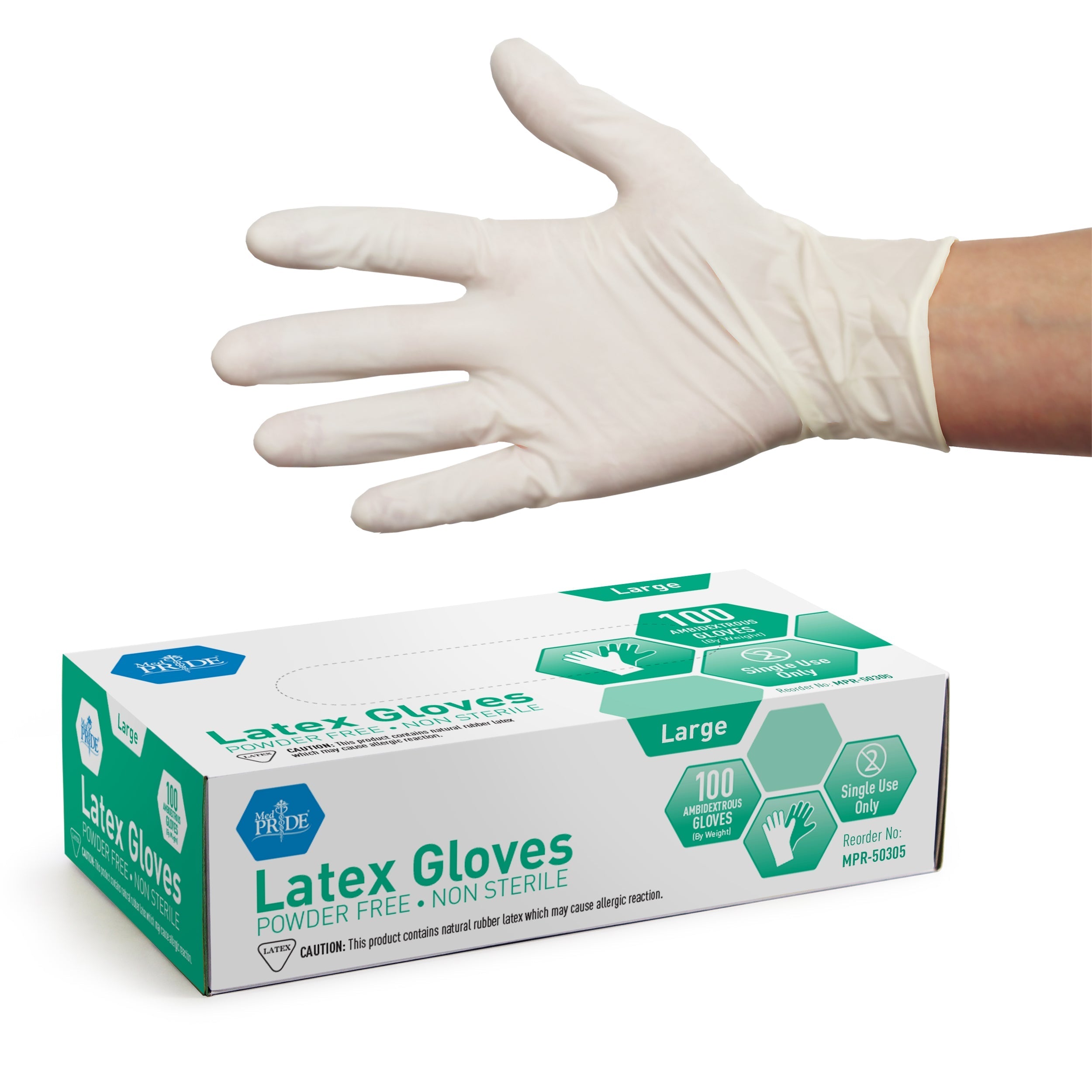 MedPride Latex G.P. Gloves 4 Mil Thick Non-Sterile Powder Free - 100 Gloves / Case of 10 (1000 Count) MedPride Latex G.P. Gloves 4 Mil Thick Non-Sterile Powder Free - 100 Gloves / Case of 10 (1000 Count)