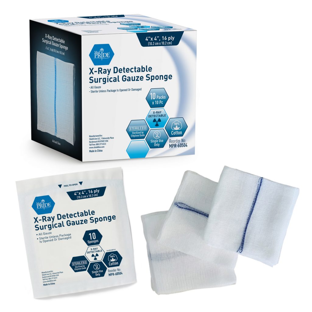 MedPride Sterile X-Ray Detectable Surgical Gauze Sponge 16-Ply, 4"x4", 10/Box, Case of 10 (100 Count) MedPride Sterile X-Ray Detectable Surgical Gauze Sponge 16-Ply, 4"x4", 10/Box, Case of 10 (100 Count)