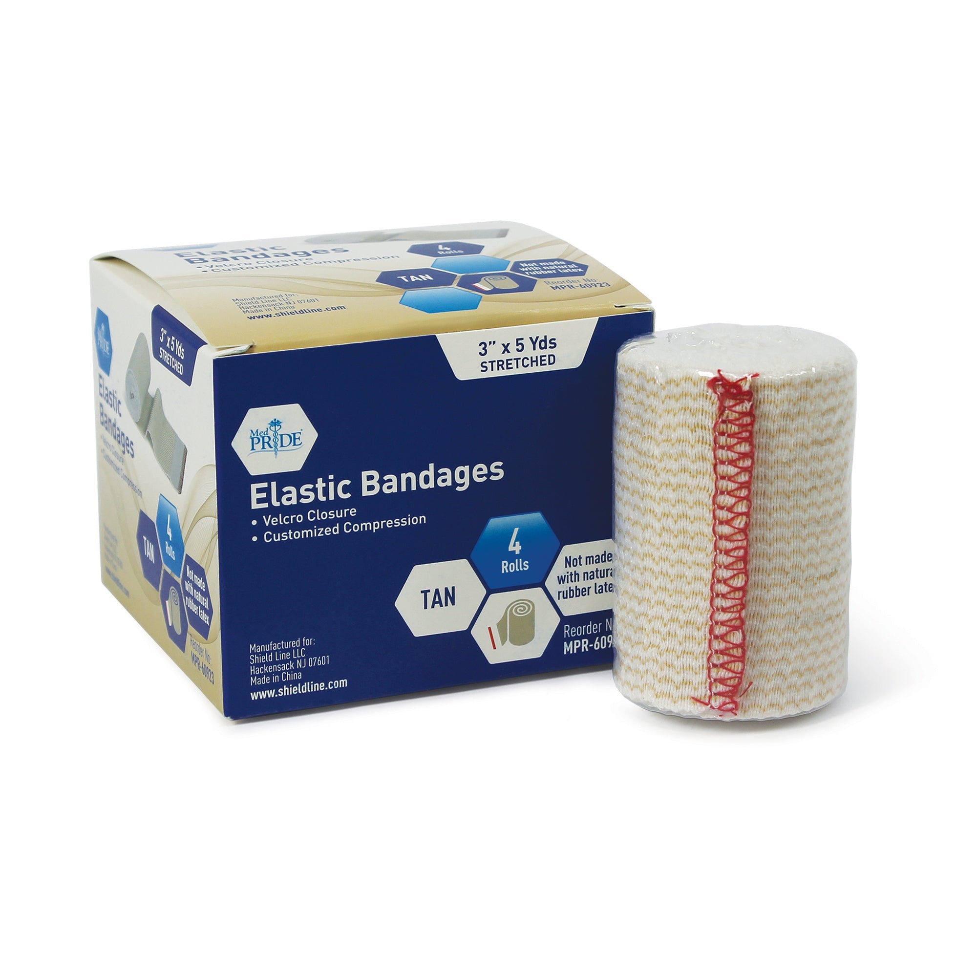 MedPride Elastic Bandages, Red - Velcro - 3"x5 yds - 4pcs/bx, Case of 90 (360 Count) MedPride Elastic Bandages, Red - Velcro - 3"x5 yds - 4pcs/bx, Case of 90 (360 Count)