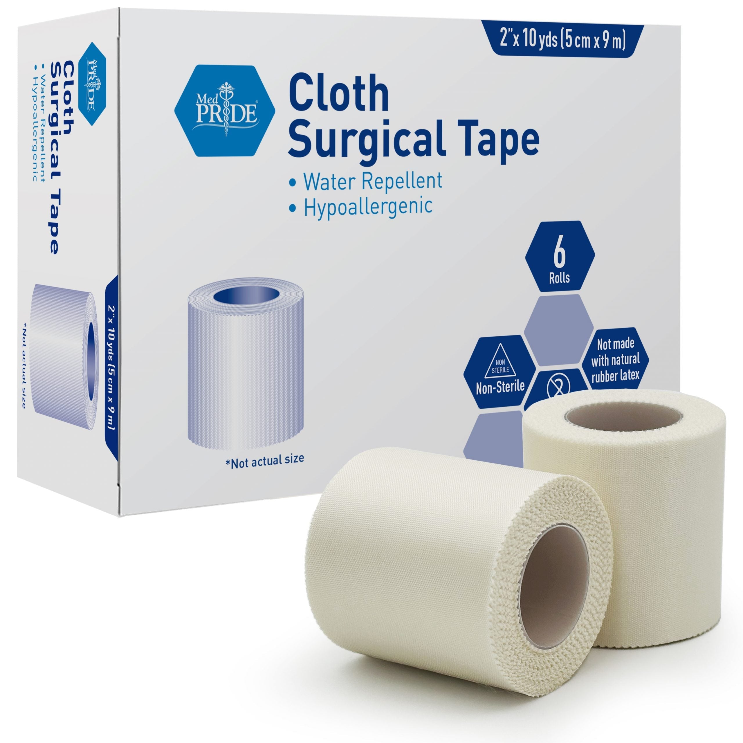 MedPride Cloth Surgical Tape, 2" x 10 yds - 6/Box, Case of 12 (72 Count) MedPride Cloth Surgical Tape, 2" x 10 yds - 6/Box, Case of 12 (72 Count)