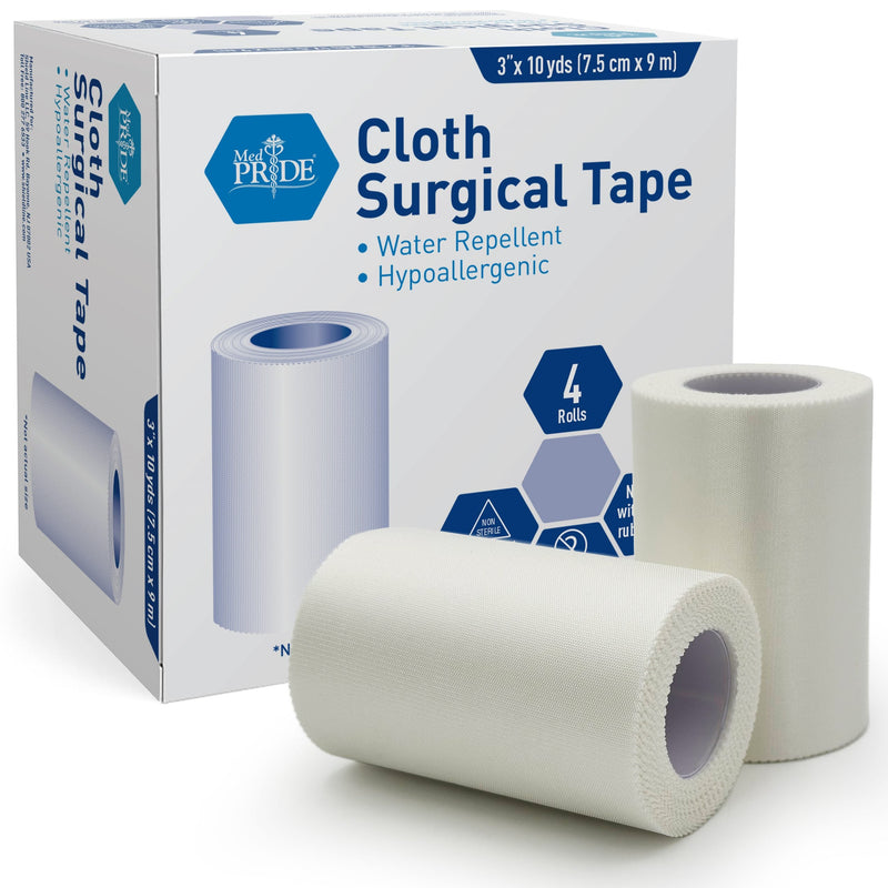 MedPride Cloth Surgical Tape, 3" x 10 yds - 4/Box, Case of 12 (48 Count) MedPride Cloth Surgical Tape, 3" x 10 yds - 4/Box, Case of 12 (48 Count)