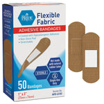 MedPride Sterile Fabric Adhesive Bandages, 1'' x 3" First Aid Bandages Coated with Hypoallergenic Adhesive & Non-Stick Pad - 100/Box, Case of 24 (2400 Count) MedPride Sterile Fabric Adhesive Bandages, 1'' x 3" First Aid Bandages Coated with Hypoallergenic Adhesive & Non-Stick Pad - 100/Box, Case of 24 (2400 Count)