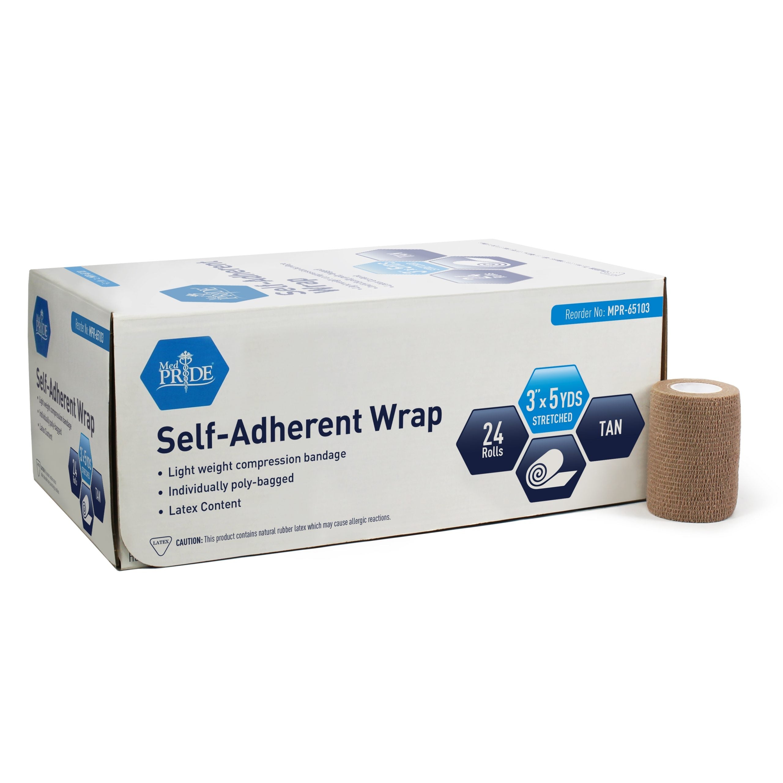 Medpride Self-Adherent Wrap, Tan Medpride Self-Adherent Wrap, Tan