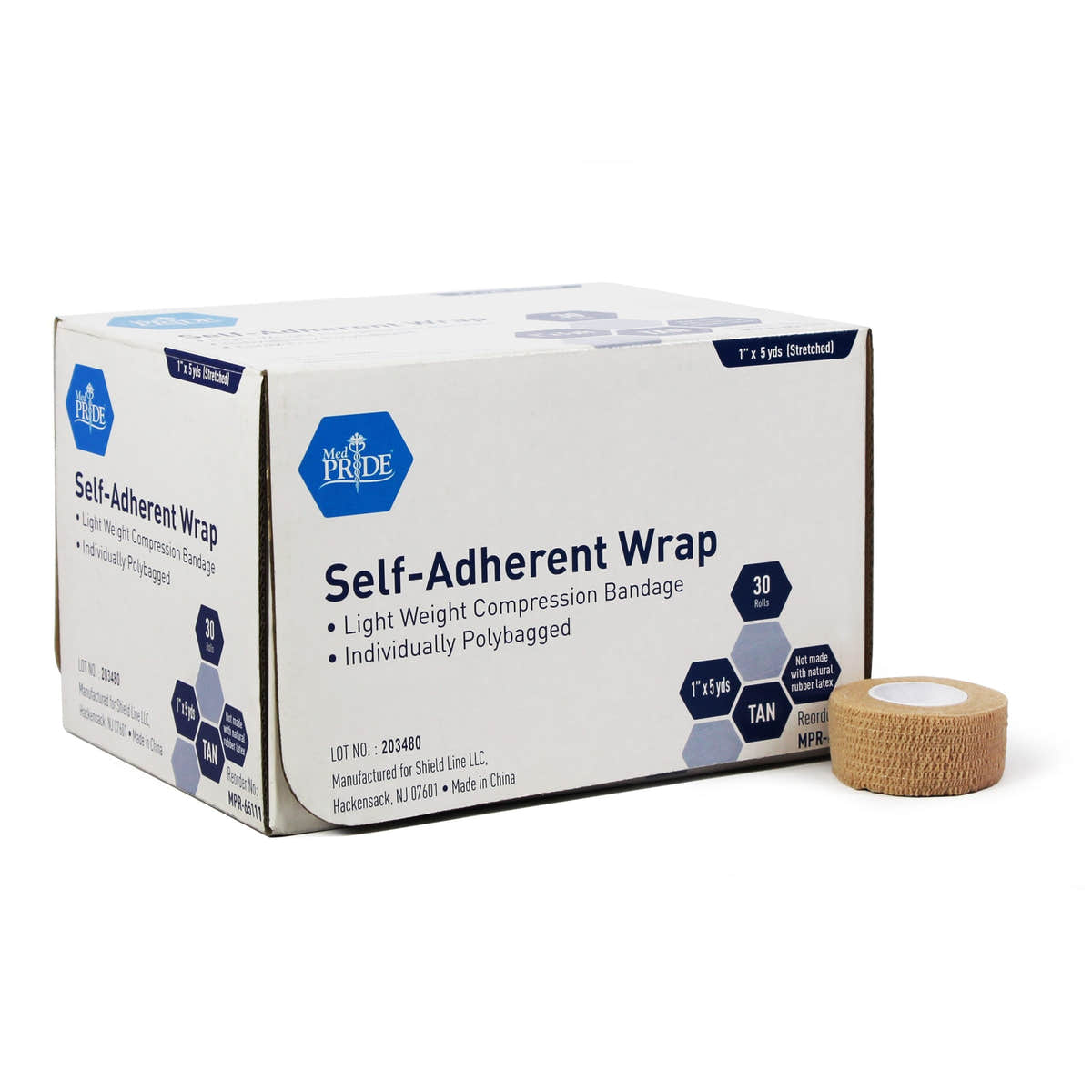 Medpride Self-Adherent Wrap, 1" x 5 yds. - Tan - Latex Free - Case of 30 Medpride Self-Adherent Wrap, 1" x 5 yds. - Tan - Latex Free - Case of 30