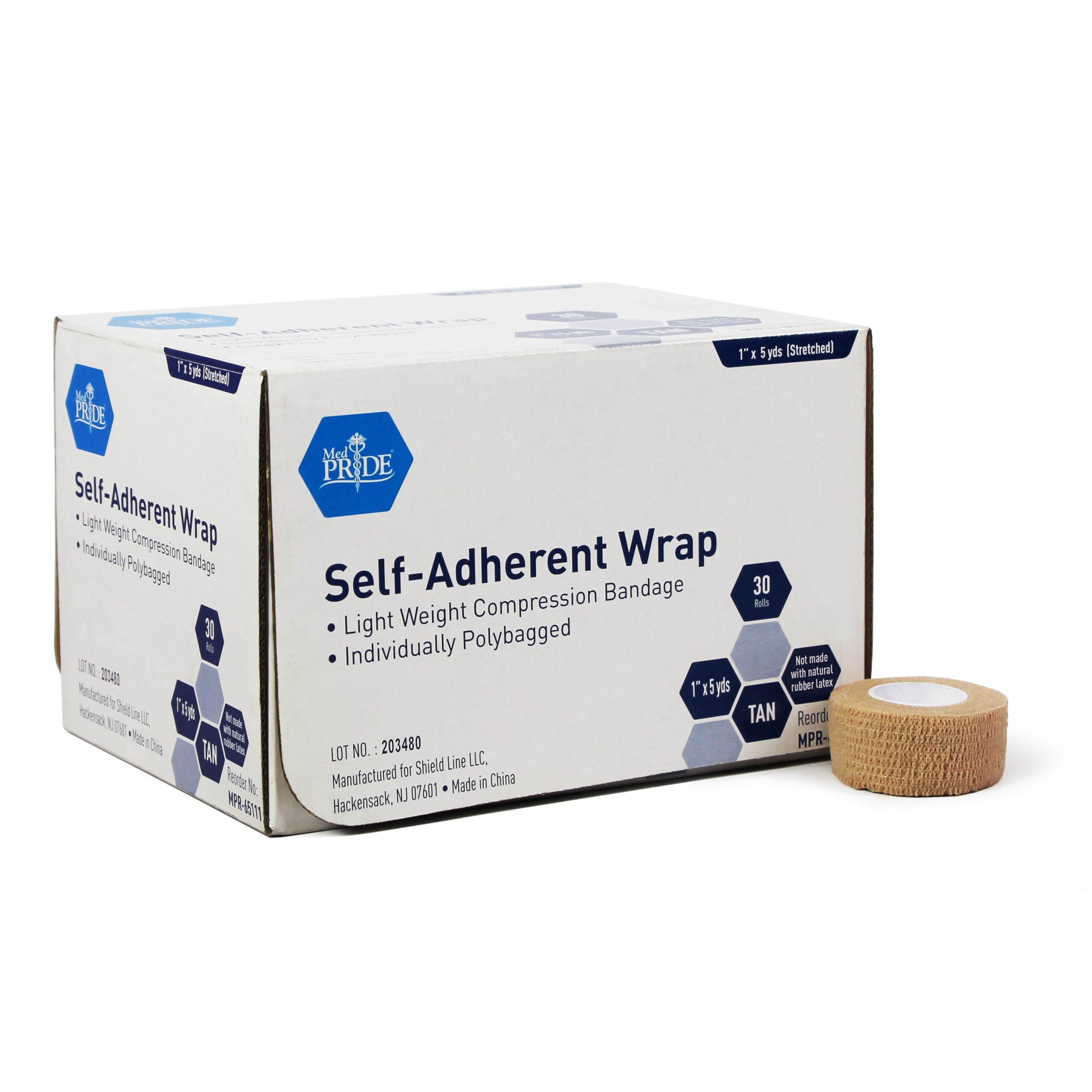 Medpride Self-Adherent Wrap, 1" x 5 yds. - Tan - Latex Free - Case of 30 Medpride Self-Adherent Wrap, 1" x 5 yds. - Tan - Latex Free - Case of 30
