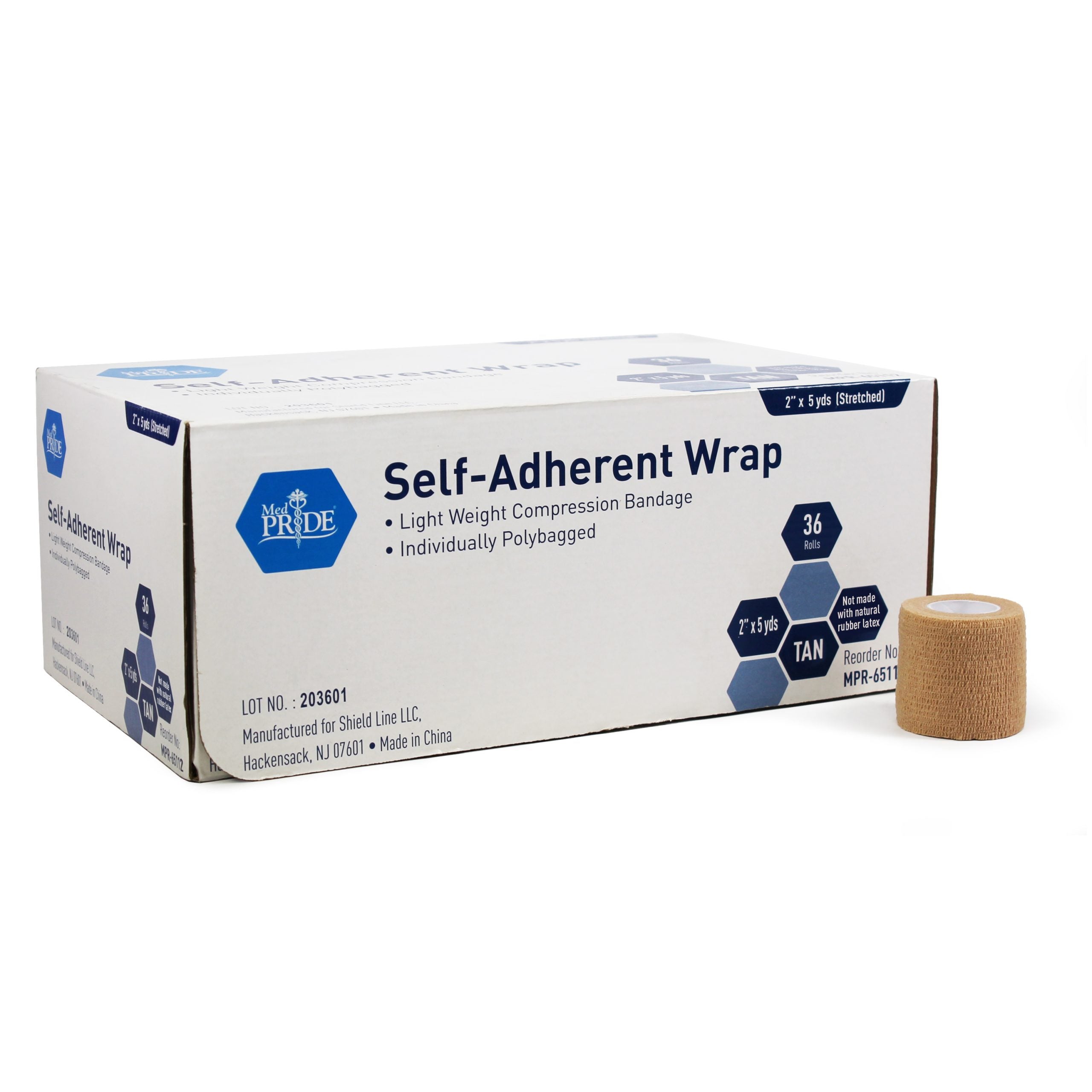 Medpride Self-Adherent Wrap, 2" x 5 yds. - Tan - Latex Free - Case of 36 Medpride Self-Adherent Wrap, 2" x 5 yds. - Tan - Latex Free - Case of 36