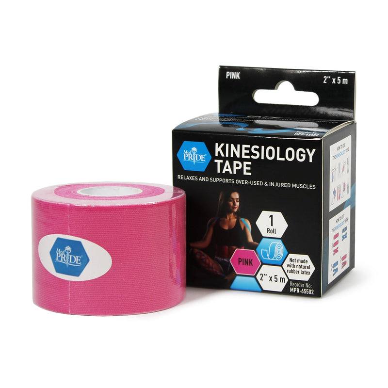 MedPride Kinesiology Tape – Pink 2”x5M Latex-Free Athletic Tape for Pain Relief, Injured Muscle Support, 24/Box, Case of 6 (144 Count) MedPride Kinesiology Tape – Pink 2”x5M Latex-Free Athletic Tape for Pain Relief, Injured Muscle Support, 24/Box, Case of 6 (144 Count)