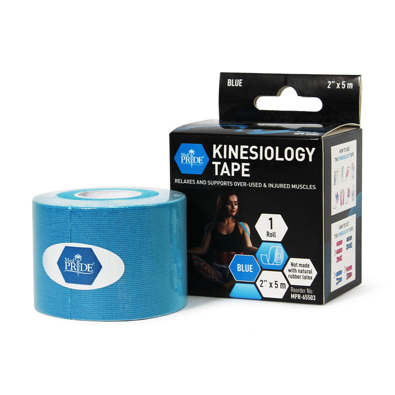MedPride Kinesiology Tape – Blue 2”x5M Latex-Free Athletic Tape for Pain Relief, Injured Muscle Support, 24/Box, Case of 6 (144 Count) MedPride Kinesiology Tape – Blue 2”x5M Latex-Free Athletic Tape for Pain Relief, Injured Muscle Support, 24/Box, Case of 6 (144 Count)