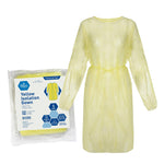 MedPride Standard Yellow Isolation Gown Universal Fit, Fluid Resistant - 5/Pack, Case of 10 (50 Count) MedPride Standard Yellow Isolation Gown Universal Fit, Fluid Resistant - 5/Pack, Case of 10 (50 Count)
