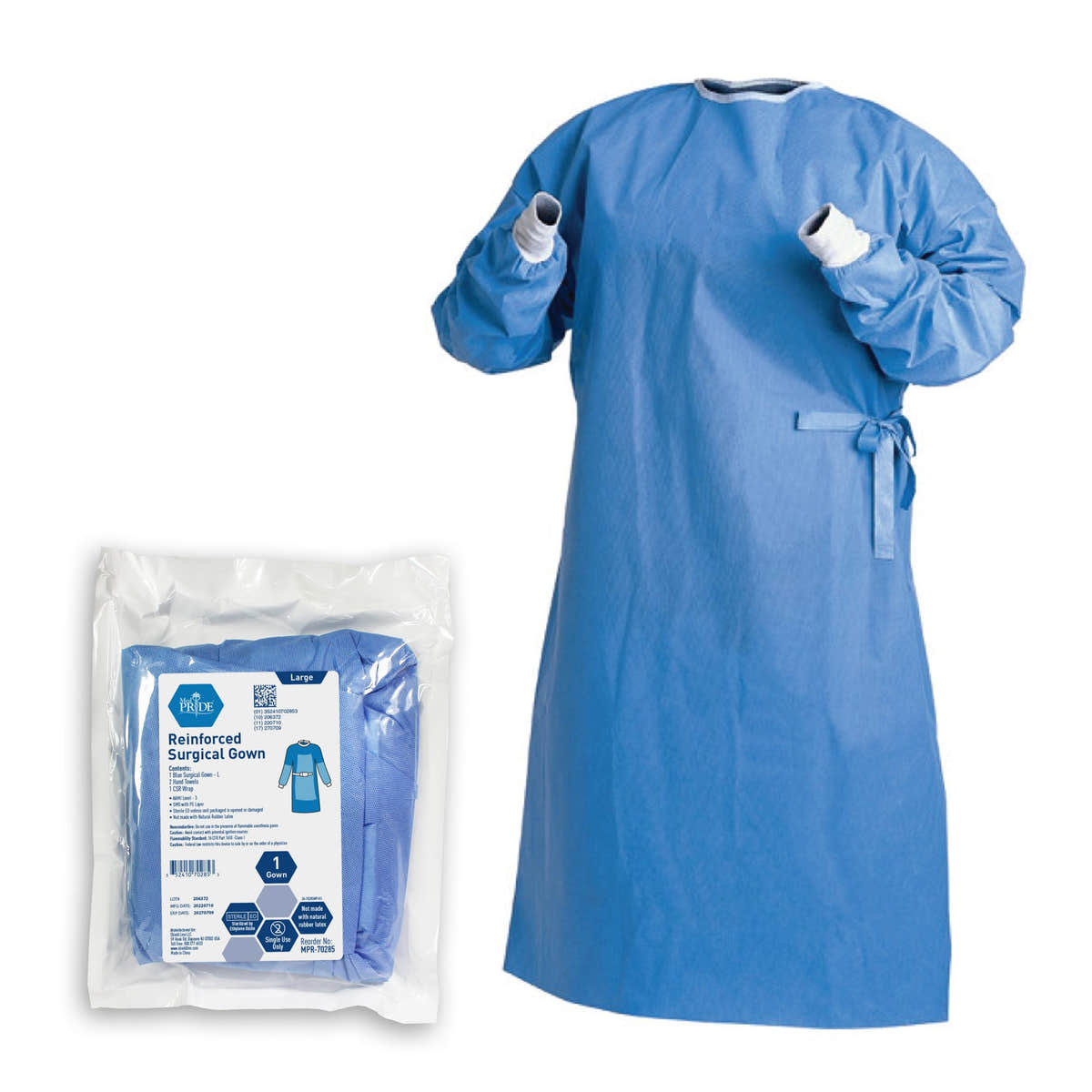 MedPride M-XXL Surgeons Gowns - Reinforced w/2 Towels & 1 Wrap (AAMI-3) - Case of 20 (20 Count) MedPride M-XXL Surgeons Gowns - Reinforced w/2 Towels & 1 Wrap (AAMI-3) - Case of 20 (20 Count)
