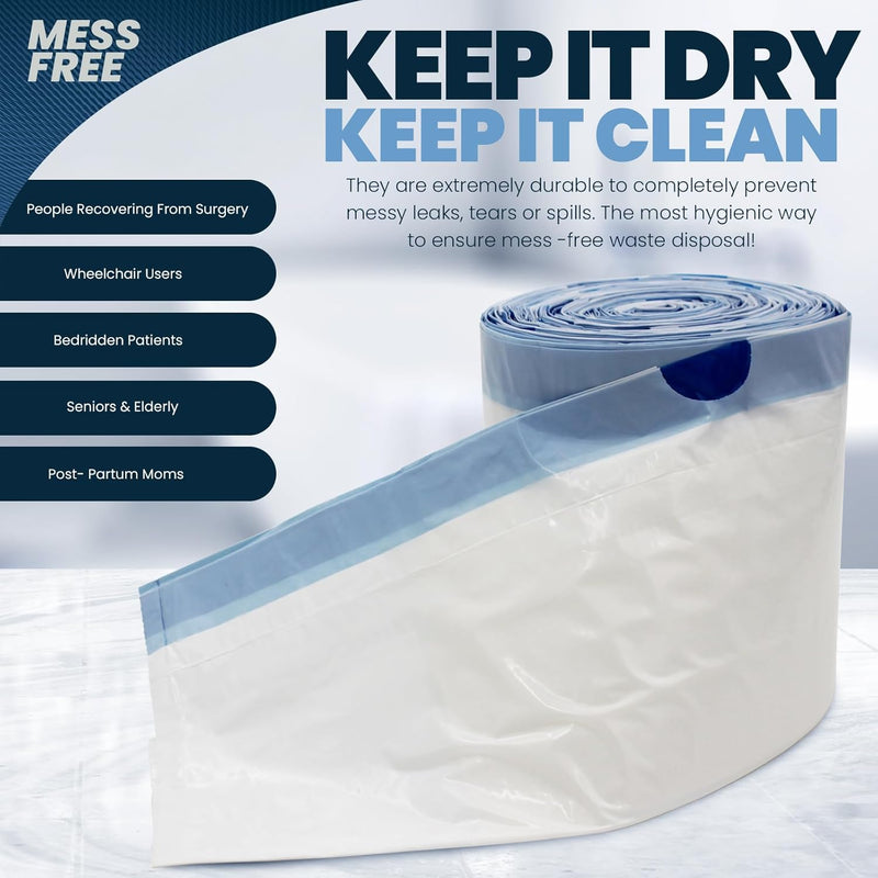 MedPride Disposable Commode Liner Bags with Absorbant Pads, Universal Size, 50 bags and pads / Case of 12 (600 count) MedPride Disposable Commode Liner Bags with Absorbant Pads, Universal Size, 50 bags and pads / Case of 12 (600 count)