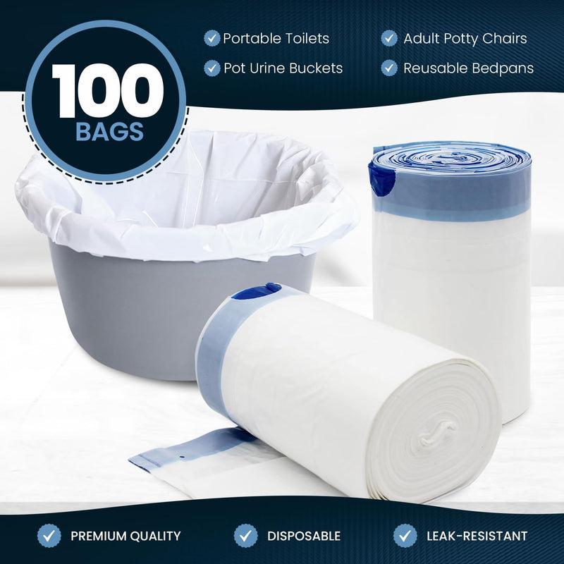 MedPride Disposable Commode Liner Bags, Universal Size, White 100 bags / Case of 6 (600 count) MedPride Disposable Commode Liner Bags, Universal Size, White 100 bags / Case of 6 (600 count)