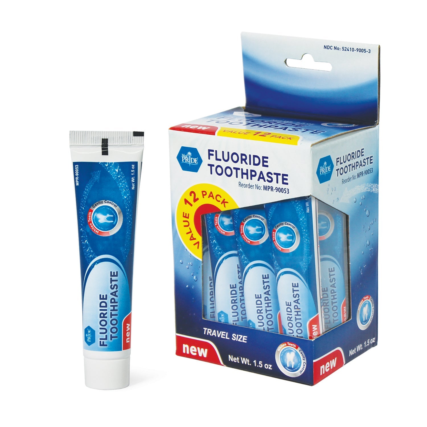 MedPride Fluoride Toothpaste, 1.5oz. Tubes - 12/Box, Case of 12 (144 Count) MedPride Fluoride Toothpaste, 1.5oz. Tubes - 12/Box, Case of 12 (144 Count)