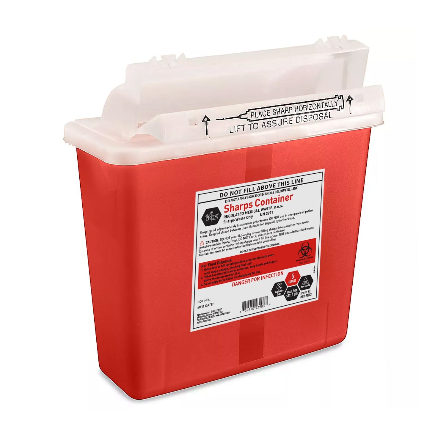 MedPride 5 Quart Sharps Containers, Mailbox Style, 20/cs MedPride 5 Quart Sharps Containers, Mailbox Style, 20/cs