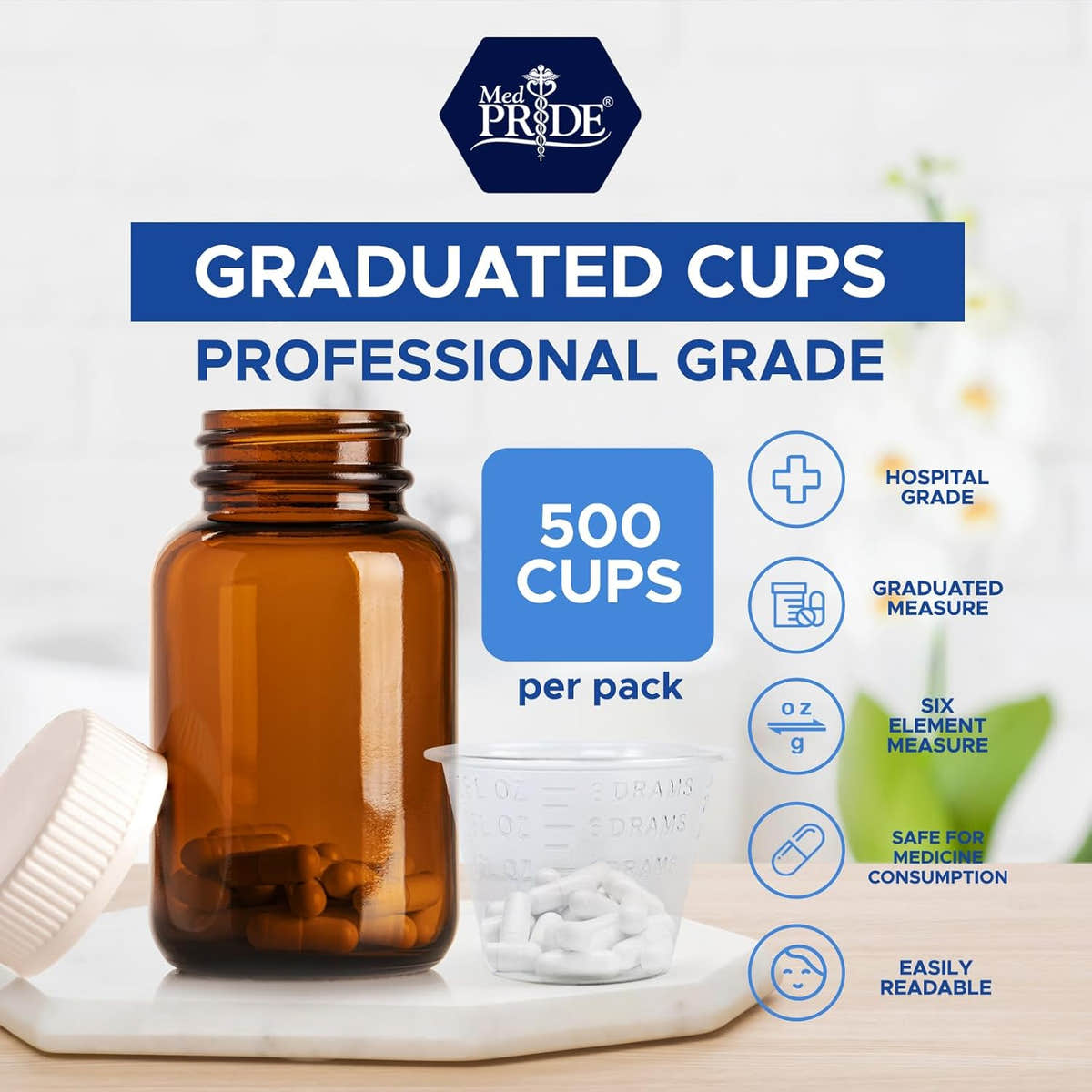 MedPride Medicine Cups Transparent Graduated 1oz. - 5 Sleeves, Bag of 100 (Total of 5000) MedPride Medicine Cups Transparent Graduated 1oz. - 5 Sleeves, Bag of 100 (Total of 5000)