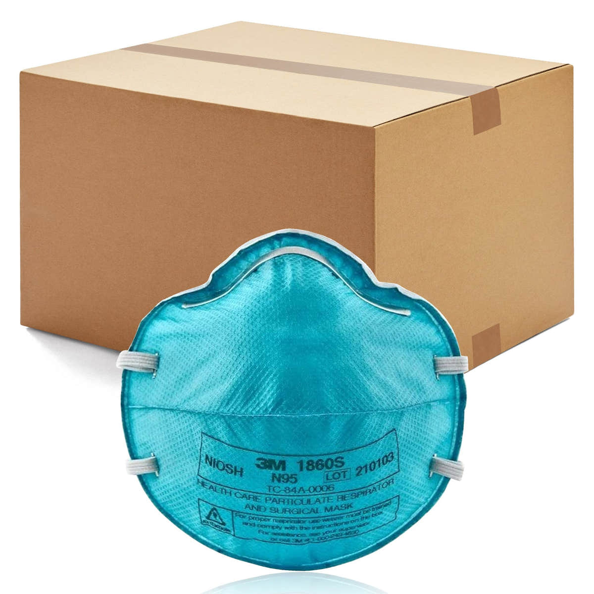 3M 120pcs 1860S Particulate Respirator N95 Face Mask with Fluid Resistance, Small Size 3M 120pcs 1860S Particulate Respirator N95 Face Mask with Fluid Resistance, Small Size