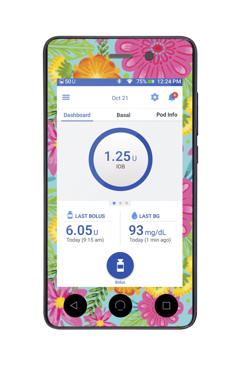 May Flowers Sticker for Omnipod DASH® PDM – Pump Peelz May Flowers Sticker for Omnipod DASH® PDM – Pump Peelz