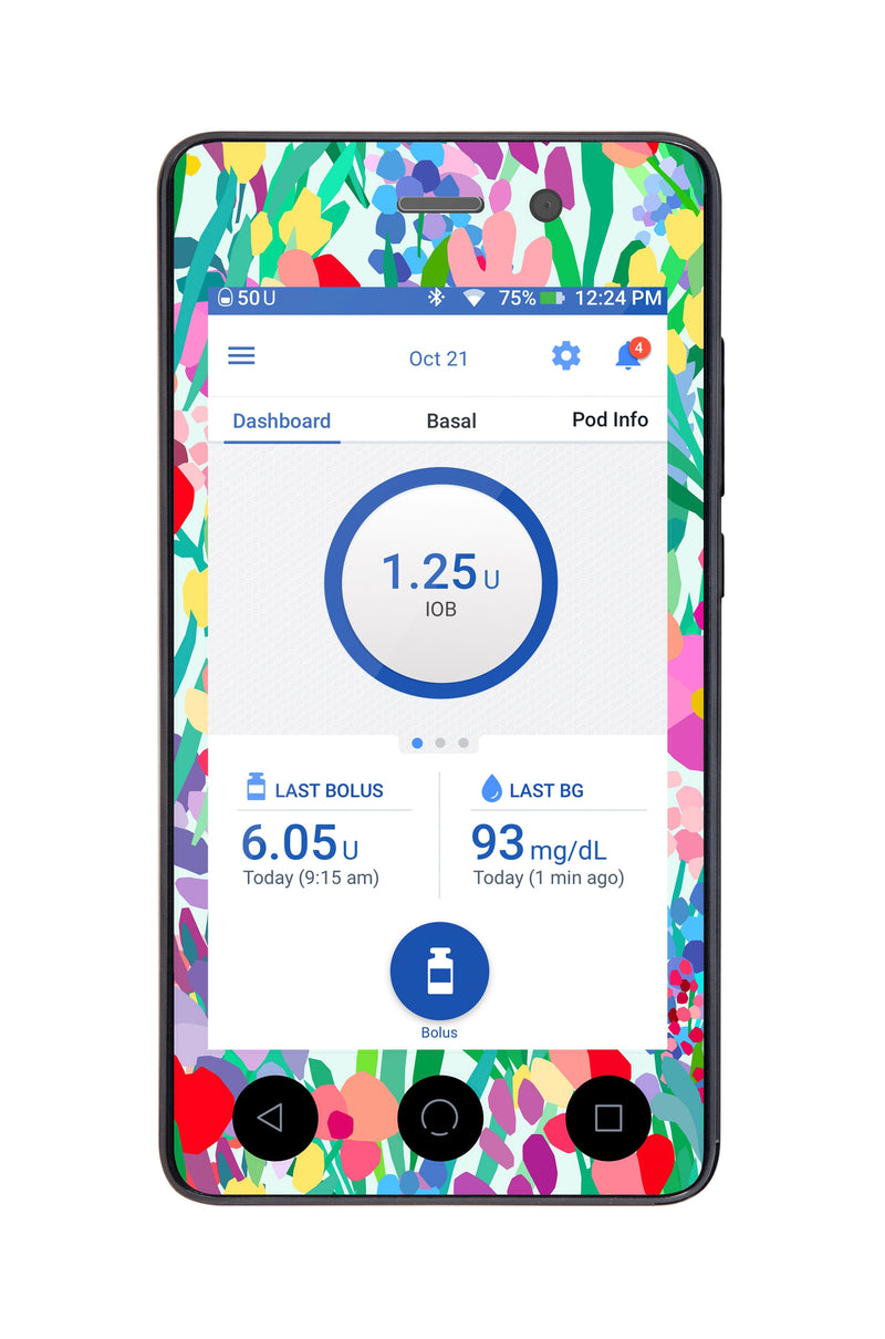 Meadow Sticker for Omnipod DASH® PDM – Pump Peelz Meadow Sticker for Omnipod DASH® PDM – Pump Peelz