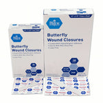 MedPride Adhesive Bandage, Butterfly Wound Closures Fabric, 1/2" x 2.75" Large, Sterile - 100/Box, Case of 24 (2400 Count) MedPride Adhesive Bandage, Butterfly Wound Closures Fabric, 1/2" x 2.75" Large, Sterile - 100/Box, Case of 24 (2400 Count)