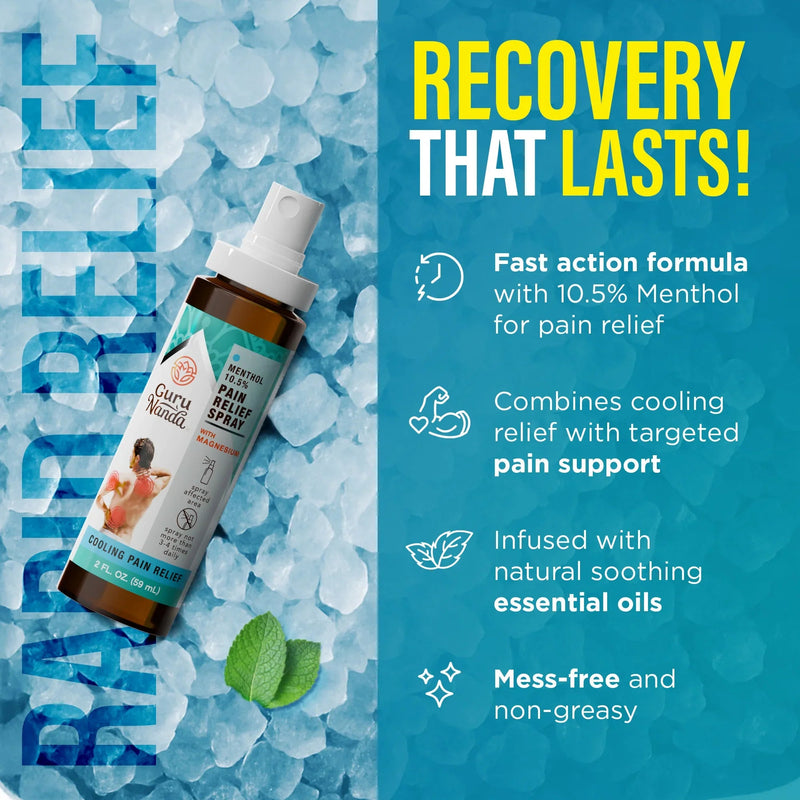 Menthol with Magnesium Spray for Pain Relief - Pack of 3 Menthol with Magnesium Spray for Pain Relief - Pack of 3