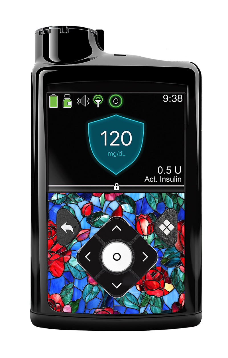 Crimson Blooms Sticker for Medtronic MiniMed 770G & 780G Crimson Blooms Sticker for Medtronic MiniMed 770G & 780G