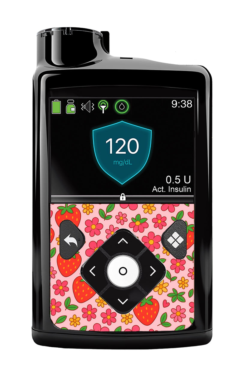 Strawberry Garden Medtronic MiniMed 770G & 780G Sticker - Pump Peelz Strawberry Garden Medtronic MiniMed 770G & 780G Sticker - Pump Peelz