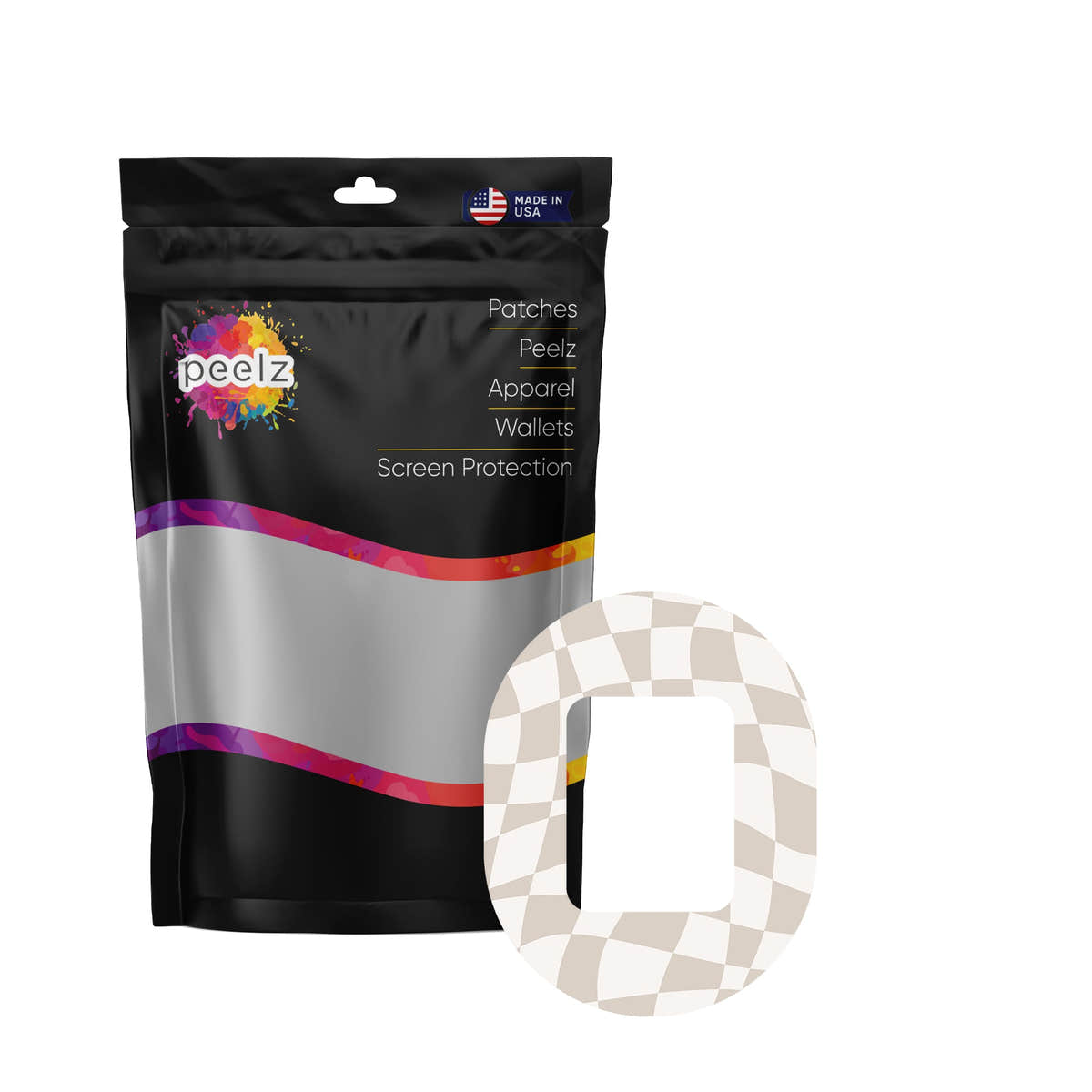 Creamy Check Tandem Mobi Decorative Patch Tape - Pump Peelz Creamy Check Tandem Mobi Decorative Patch Tape - Pump Peelz