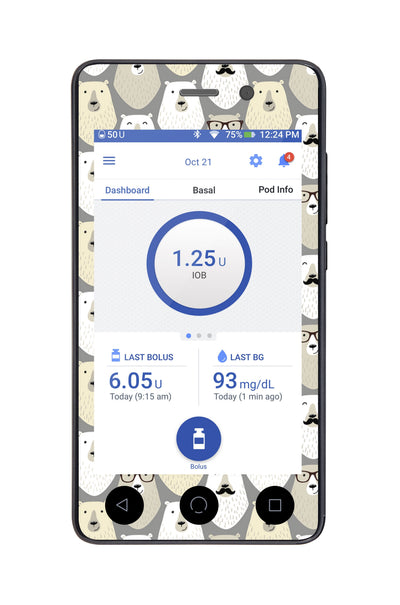 Mr. Bear Sticker for Omnipod DASH® PDM – Pump Peelz Mr. Bear Sticker for Omnipod DASH® PDM – Pump Peelz