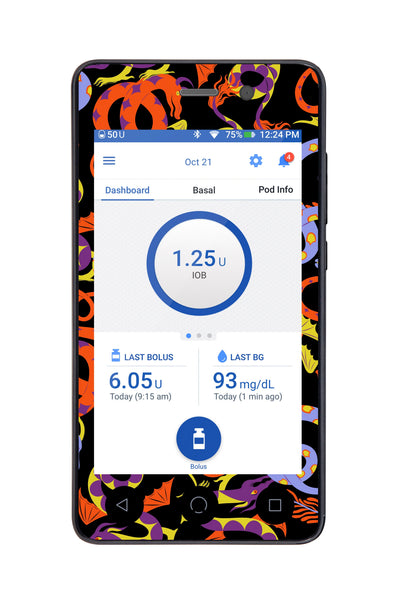 Mystic Dragons Sticker for Omnipod DASH® PDM – Pump Peelz Mystic Dragons Sticker for Omnipod DASH® PDM – Pump Peelz