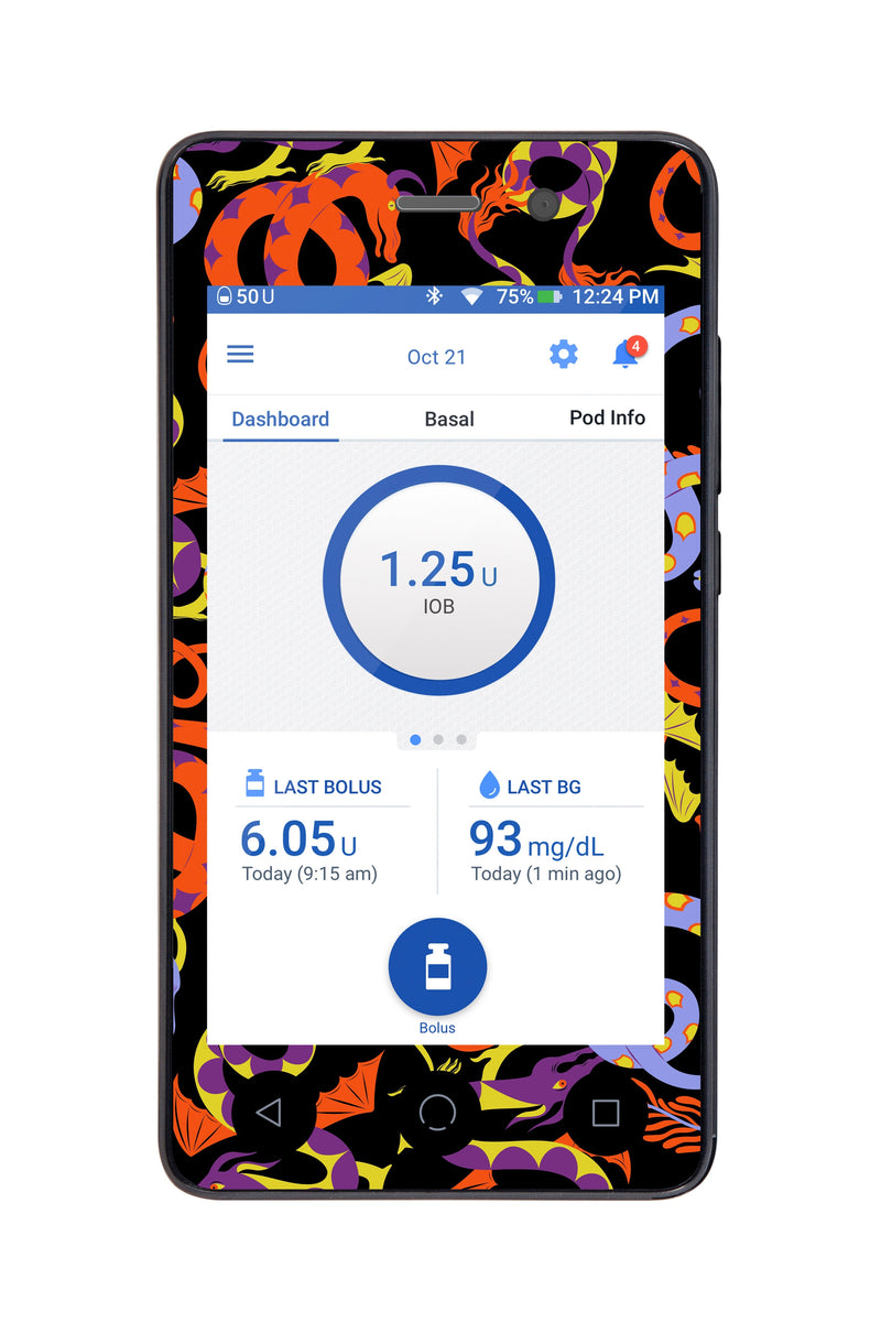 Mystic Dragons Sticker for Omnipod DASH® PDM – Pump Peelz Mystic Dragons Sticker for Omnipod DASH® PDM – Pump Peelz