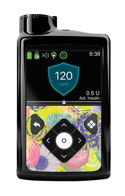 Neon Floral Sticker for Medtronic MiniMed 770G & 780G Neon Floral Sticker for Medtronic MiniMed 770G & 780G